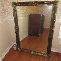 Black & Gold Tone Ornate Framed Mirror