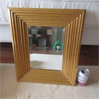 Gold Tone Beveled Mirror