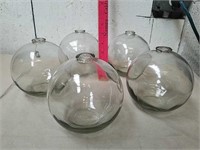 5 large glass paperweights?