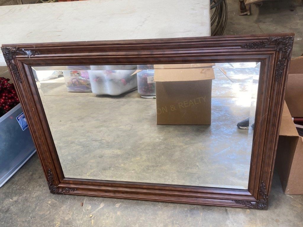 Wood Trimmed Wall Mirror