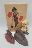 Wind Up Prospector Toy, Irons & Vinegar Valentine