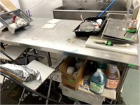 STAINLESS STEEL WORK TABLE, 72" X 32"