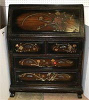 Ornate Vintage Drop Front Secretary Desk