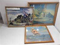 (3) Vintage Wall Art Pieces