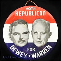 1948 Dewey & Warren 9" Philadelphia Badge Jugate