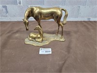 Brass horse and foal