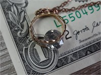 Circle w/ Large Rhinestone "Diamond" Necklace