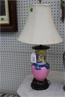 Vintage Pink Floral Electric Lamp