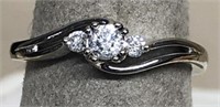 10kt. gold 3-diamond ring, size 6, 2.4grams