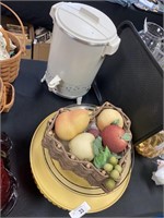 Westbend coffee, platters/trays, clothe fruit.