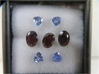 7 LOOSE GARNETS & TANZANITES *SEE BELOW*