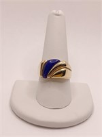 RING 14K LAPIS AND GOLD MARKED RBN SZ 9.5 - 10.02