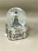 Musical snow globe - Eiffel tower - 8" tall
