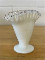 Vintage Fenton Silver Crest Fan Vase Small