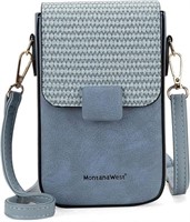 Montana West Woven Jean Rfid Blocking Wallet Bag