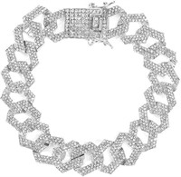 Unique Pave Sapphire Cuban Link Chain Bracelets