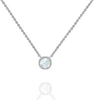 Classic Round 1.00ct White Opal Necklace