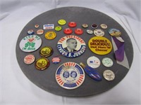 Approx 28 vintage button pins SEE PICS