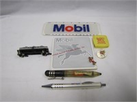 7pc of Mobile & other: pens, pins, ruler,