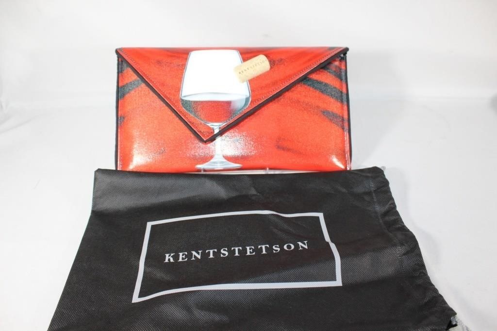 Signed Kent Stetson Red Wine Handbag