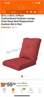 Red patio cushions