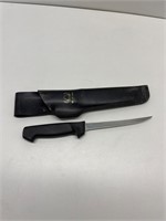 Scan Can fillet knife with leather sheath