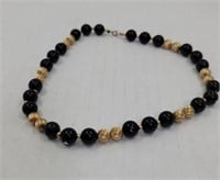 Onyx 1/20 14k gold filled choker necklace 14"l.
