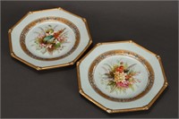 Pair of Royal Worcester Porcelain Cabinet Plates,