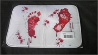 BLOODY FEET. 16x24 BATH / DOOR MAT