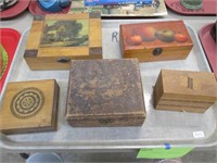 5 Assorted Wood Boxes.