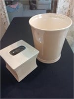 Ceramic Bathroom Trash Can & Tissue Holder