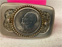 1971 Eisenhower dollar belt buckle
