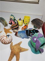 Lot of Fish Themed Decor for Shelves or Bathroom