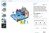 N4572  Qhomic Bounce House, Toddlers Castle w/ Sli