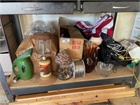 Shelf Lot: Camping Lantern, Electronics, & Asst.