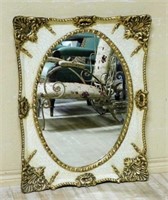 Gilt Accented Painted Mirror.
