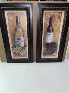 (2 PC)  WINE RELATED WALL ART