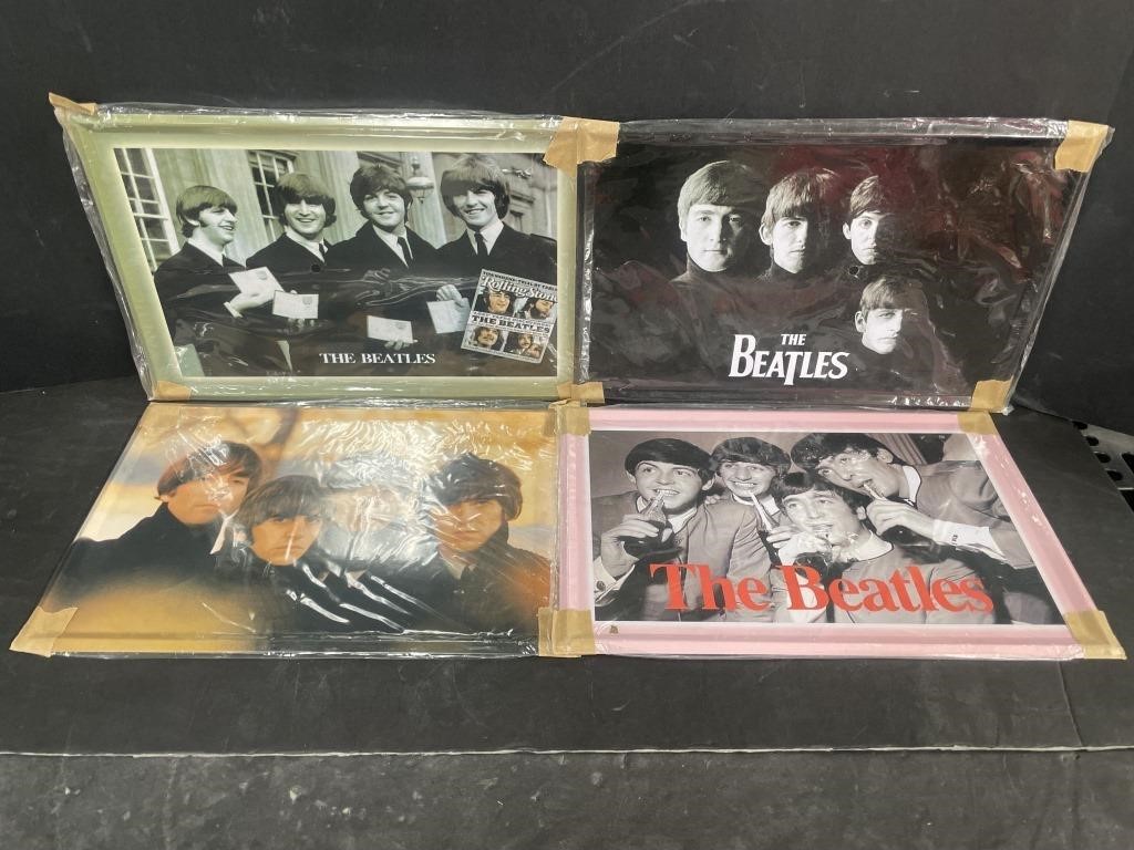 Collection of four Beatles Tin Picture Plaques.