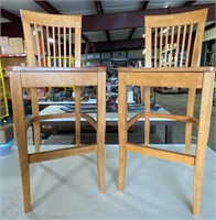 2 - 48" Oak Bar Stools