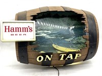 Vintage Hamm’s Beer on Tap Barrel River Scene