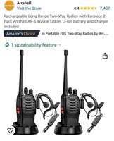 Rechargeable Long Range Two-Way Radios