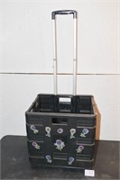 Storage Container w/Wheels & Handle Folds up into