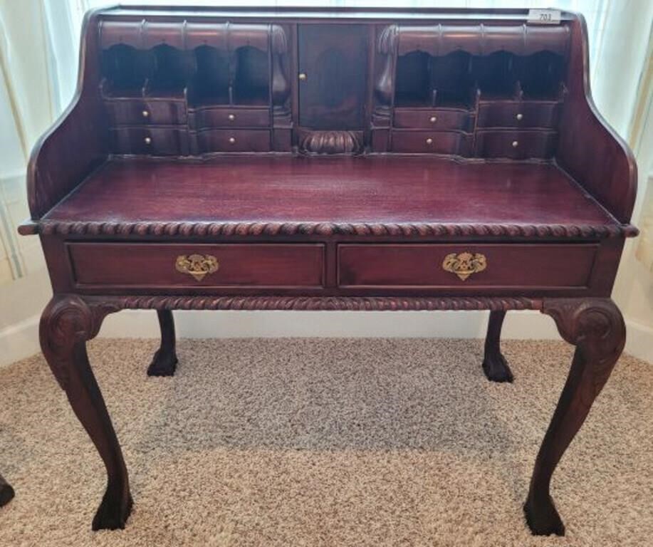 BALL AND CLAW MAHOGANY DESK