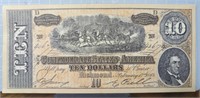 1864 Confederate States of America $10, facsimile