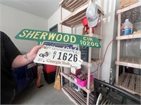 ROAD SIGN AND LICENSE PLATES