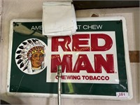 Red Man Chewing Tobacco Metal Sign