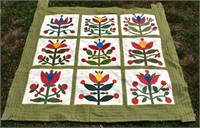 Judy Roche Made FLORAL APPLIQUE Quilt Top