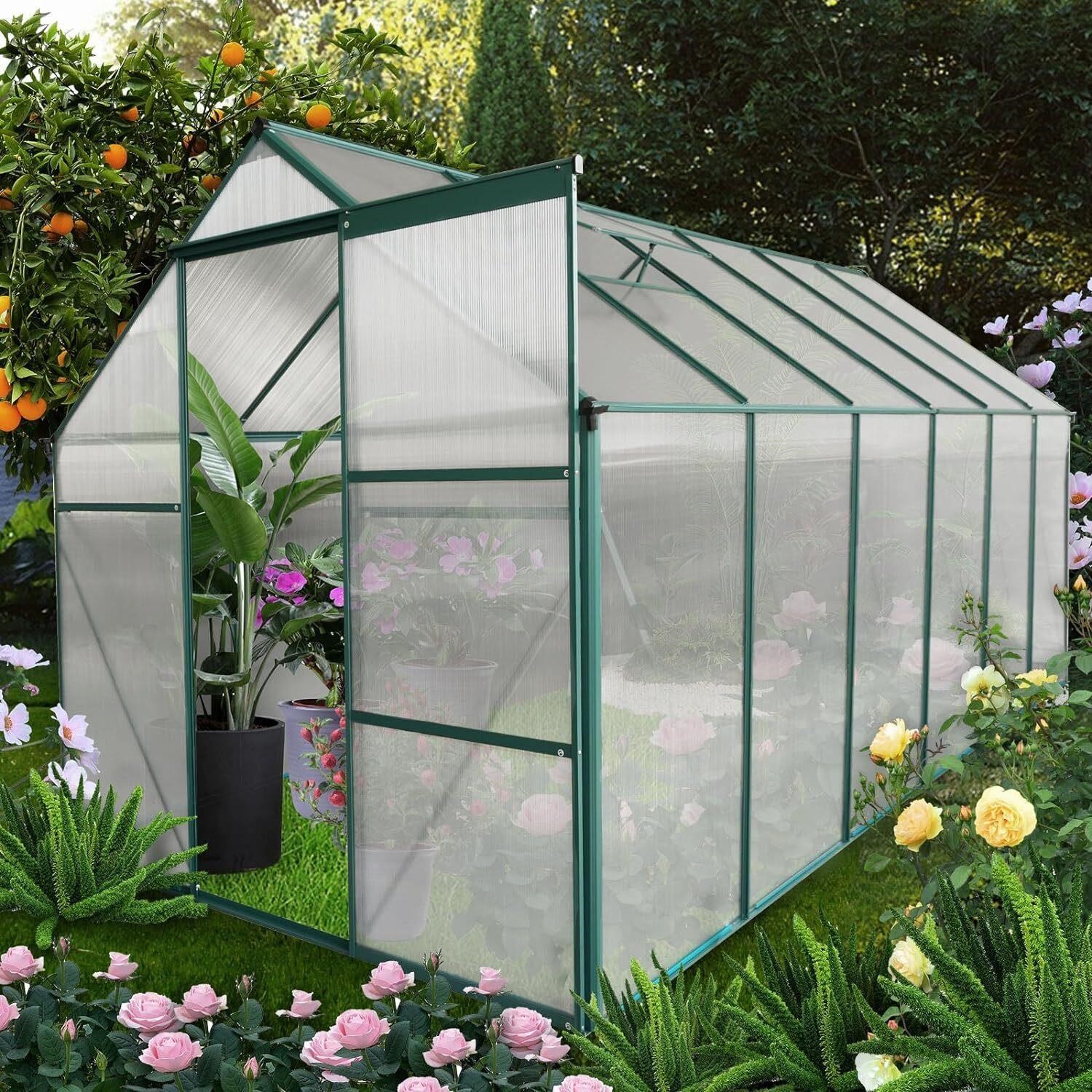 FRAME AND BASE ONLY-6x12" Polycarbonate Greenhouse