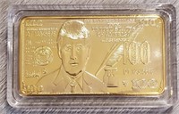 Donald Trump 1 oz Gold Plated Novelty Bar