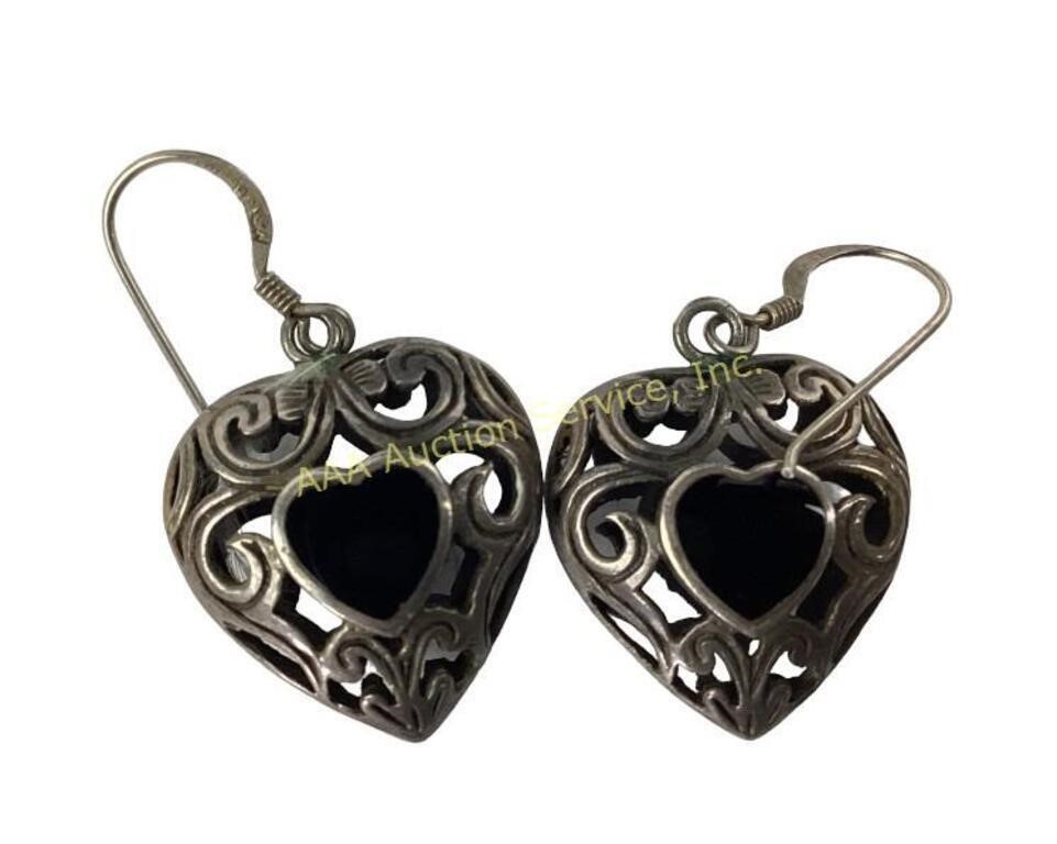 Sterling heart earrings 8.11 grams